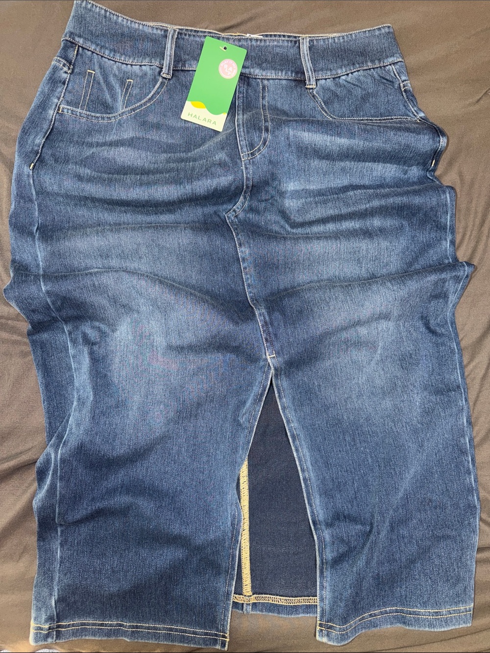 HALARA Women’s Blue Straight Jean Skirt Size Large